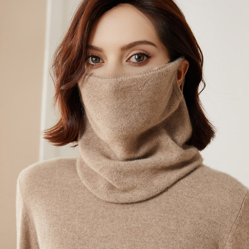 Neck Gaiter Face Cover - 100% Merio Wool Neck Warmer Women