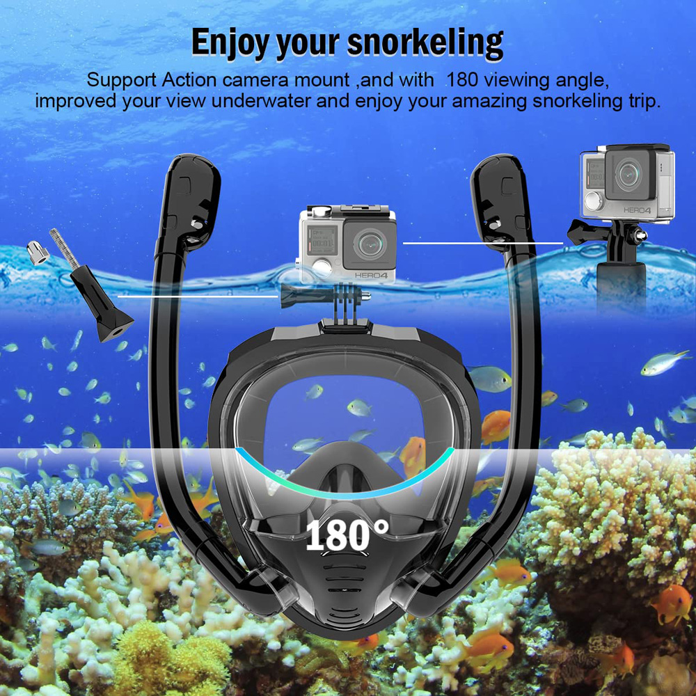 Full Face Snorkel Mask 180°Pan - Anti Pollution Mask ulasan dan harga