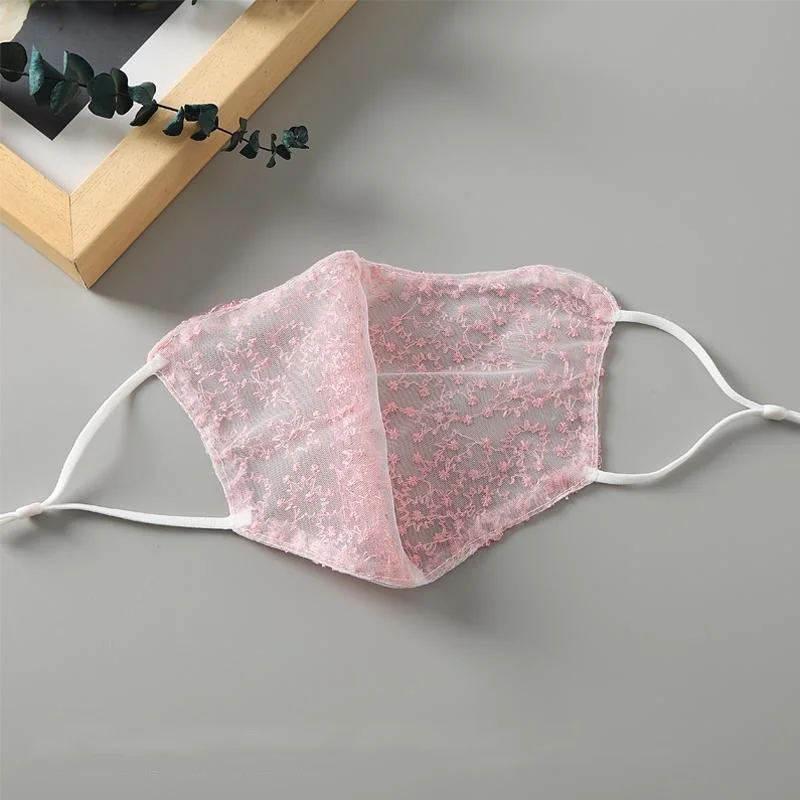1/2pc Black White Lace Face Ma - Cloth Face Mask Washable ulasan dan harga
