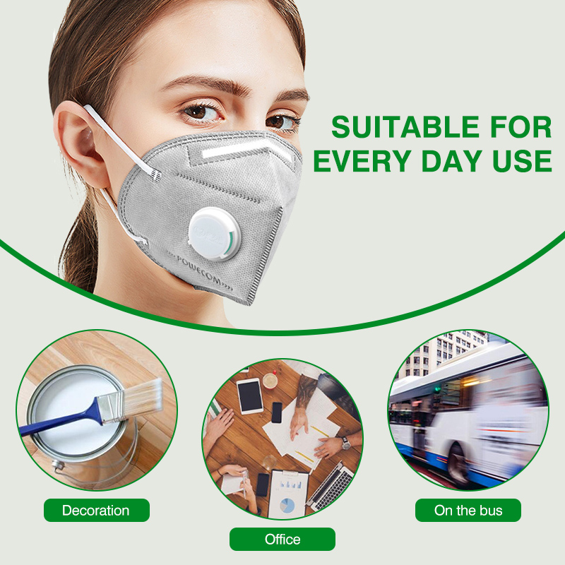 POWECOM KN95 Masks Activated C - Cloth Face Mask Washable ulasan dan harga