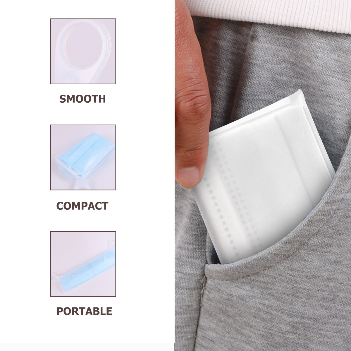 2Pcs Food Grade Silicone Mask  - Face Mask Storage Box ulasan dan harga