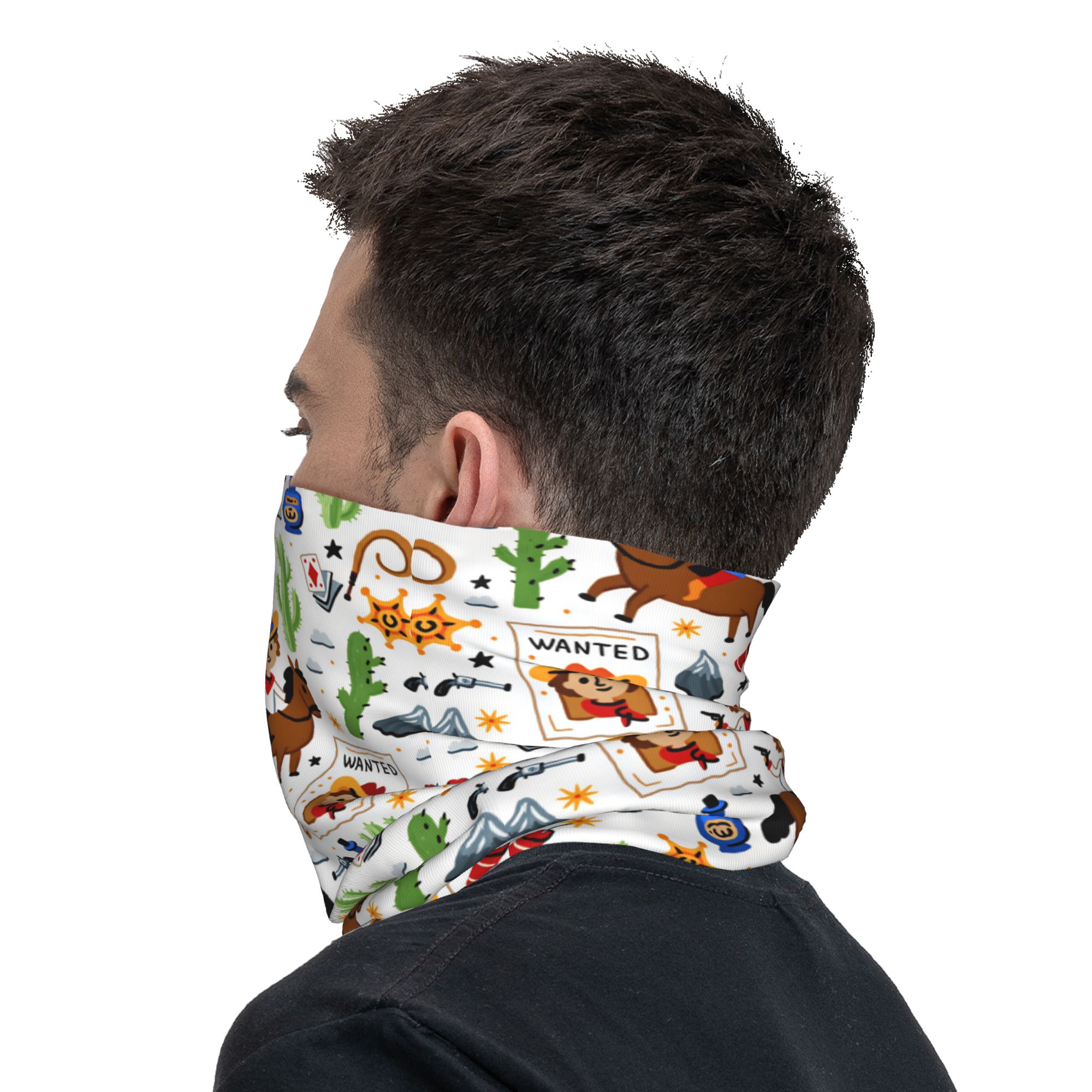 Cartoon Kids Western Cowboy Ba - Kids Face Mask ulasan dan harga