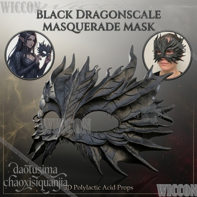 Black Dragonscale Masquerade M - Black Face Mask Pack ulasan dan harga